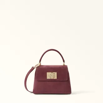 Furla 1927 Top Handle Mini Toni Red Apple Red Suede Woman