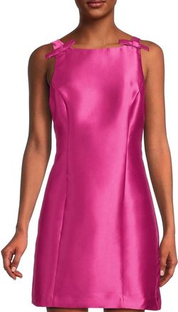 Hutch Chesca Satin Bow Mini Dress In Hot Pink