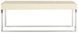 Safavieh Banco en acero inoxidable blanco