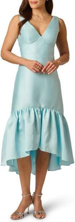 Adrianna Papell Mikado High-Low Cocktail Dress in Clear Sky at Nordstrom, Size 14