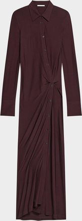 Helmut Lang Twisted Long-Sleeve Shirtdress
