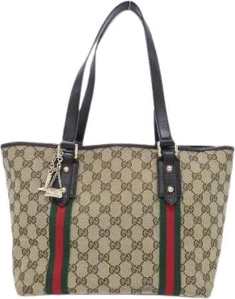 Gucci Pre-owned GG Canvas Tote Bag - Dames - Vintage Shopper - Beige - ONE Size - Vintage