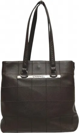 Chanel Brown Grained Calfskin Tote Bag (Pre-Owned)