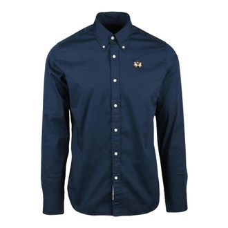La Martina Casual Shirts - Heren - Casual Overhemden - Blauw - 3XL - Katoen - Overhemden