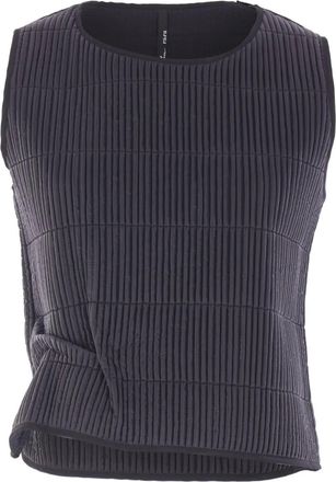 Maria Calderara Top smanicato plissettato - Nero