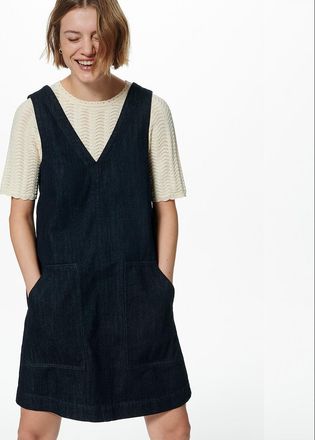 La Redoute Collections Korte mouwloze rechte jurk in denim