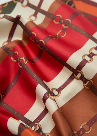 Mango Foulard stampa geometrica arancione - Donna - Taglia unica - MANGO