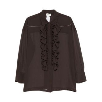 P.A.R.O.S.H. P.a.r.o.s.h. - Polidori overhemd - Dames - Blouses & Shirts - Bruin - Maat: M