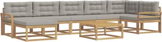 vidaXL Conjunto De Sof&aacute;s De Exterior 8 Uds. Blanco Y Gris Claro Vidaxl