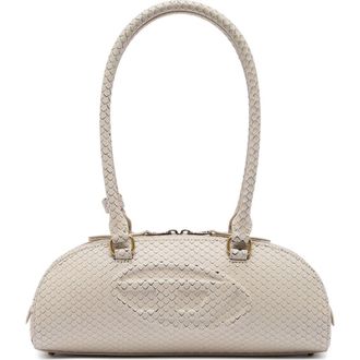 Diesel 1DR Dome Snakeskin Embossed Leather Shoulder Bag in Khaki at Nordstrom