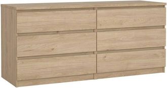 Dmora Dmora - Aparador Joyce, Buf&eacute; De Sal&oacute;n, Aparador De Sal&oacute;n, Despensa De Cocina, 154x50 H68 Cm, Roble