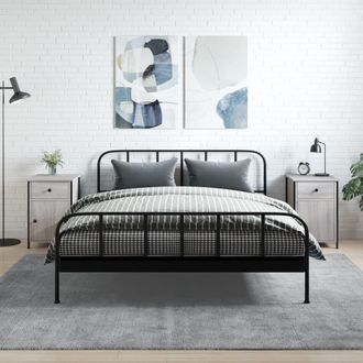 vidaXL Vidaxl - Mesitas De Noche 2 Uds Madera Contrachapada Gris 40x42x60 Cm