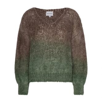 Americandreams Milana Mohair Knit - Dames - V-hals truien - Veelkleurig - XL - Wol - Truien & Vesten