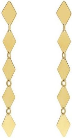 Tresorra 14K Yellow Gold MIrror Kite Link Drop Earrings