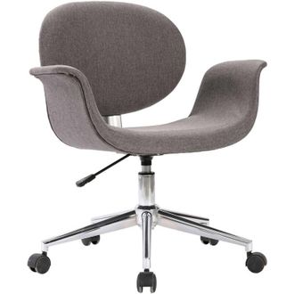 vidaXL Silla De Comedor Giratoria De Tela Gris Vidaxl