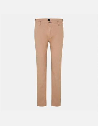 HUGO BOSS Mens Rice3 Solid Patterned Straight Chinos - Cream - Size: 34W r