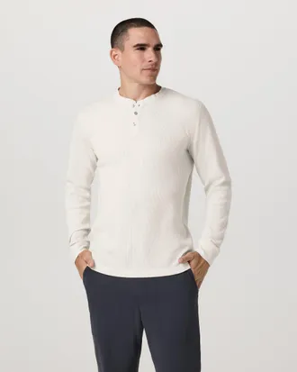 Vuori Clothing Waffle Henley | Marshmallow | Medium