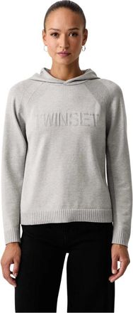 Twinset Jersey de punto con capucha - Knitwear - Mujer - Gris - XS