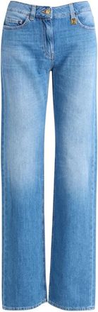 Elisabetta Franchi Palazzo Jeans met Logodetail - Dames - Regular Fit Jeans - Blauw - W31 - Katoen - Jeans