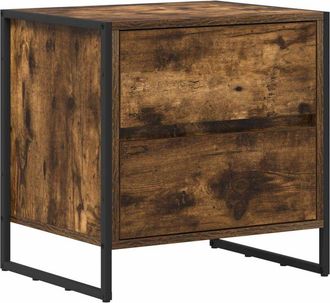 vidaXL Mesa De Noche Roble Humo 50 X 39.5 X 50 Cm Madera Contrachapada Vidaxl