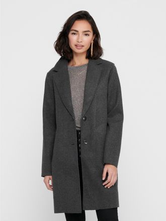 Only Langmantel ONLY ONLCARRIE BONDED COAT OTW NOOS, Damen, Gr. XS, grau (dunkelgrau melange), Web, Obermaterial: 100% Polyester, unifarben, weit ca. Mitte