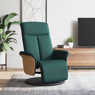 vidaXL Sill&oacute;n Reclinable Con Reposapi&eacute;s Tela Verde Oscuro Vidaxl