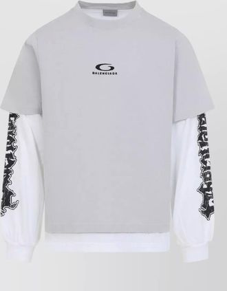 Balenciaga long sleeve double layer crewneck t shirt