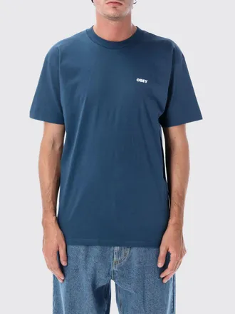 Obey T-shirt in cotone a girocollo con stampa Skull e logo a contrasto