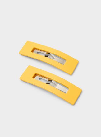 Simons Womens Matte rectangular barrettes Set of 2