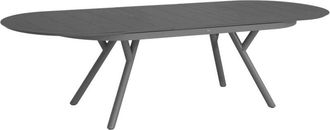Sweeek Oval extendable aluminum garden table seats 10 anthracite 220/280x100x75 cm - Metora