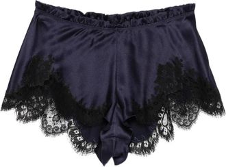 Carine Gilson Pyjamashorts met kanten detail - Blauw