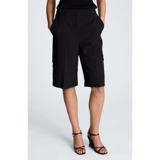 Kenneth Cole Cargo Pocket Walking Shorts in Black at Nordstrom, Size 14