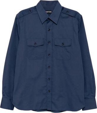 Tom Ford Camicia stile militare - Blu