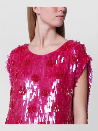 Dries Van Noten sleeveless sequin dress round neckline relaxed