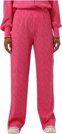 ALIX The Label Wijde Pliss&eacute;gbroek - Dames - Wijde Broeken - Roze - S - Polyester - Broeken