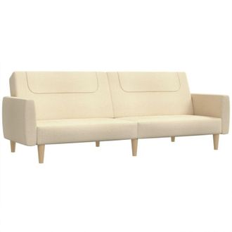 vidaXL Sof&aacute; Cama De 2 Plazas Tela Color Crema Vidaxl