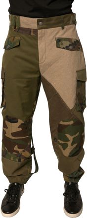 Dolce & Gabbana Multicolor Patchwork Flight Cargo Mens Pants (Pre-Owned)