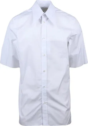 Maison Margiela White Cotton Short-Sleeve Shirt