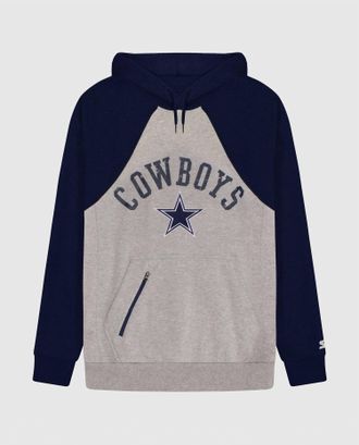 Starter Mens Dallas Cowboys Front Zip-Pocket Hoodie In Grey