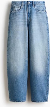 H&M Barrel-leg High-waist Jeans in Light Denim Blue at Nordstrom, Size 22