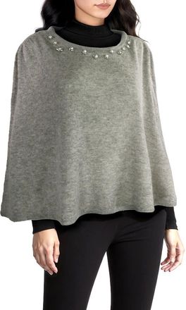 Portolano Crystal Embellished Poncho in Light Grey at Nordstrom Rack