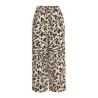 Ichi Cropped Trousers, female, Multicolor, XL, Animal Print Cropped Trousers