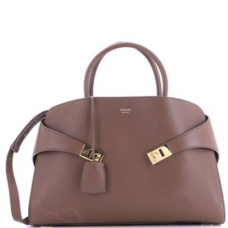 Ferragamo Hug Top Handle Bag Leather Large