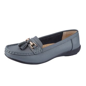 Jo & Joe Ladies Jo & Joe LR Nautical Loafer Flatform Shoes Grey UK 6
