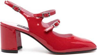 Carel Red Leather Slingback Pumps
