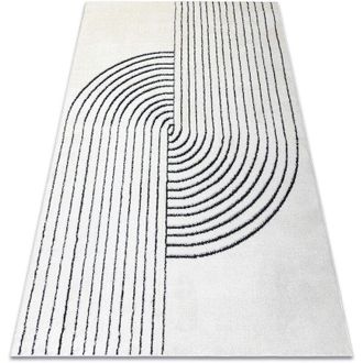 RugsX Rugsx - Alfombra Moderna Mode 8587 Geom&eacute;trico Crema / Negro Beige 120x170 Cm