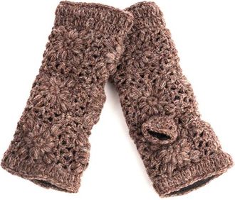 Nirvanna Designs Flower Crochet Handwarmers in Tweed at Nordstrom