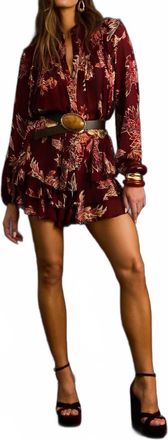 Hemant & Nandita Niya Smocked Top In Wine