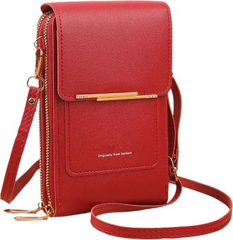 Generic Sling Bag - 7.48x4.72x1.57 Inches Leather Sling Bag, Touchscreen Pack With Card Slot | Touchscreen Pu Leather Phone Bags With Card Slot | For Passport