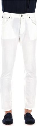 Jacob Cohen Wit Katoen Linnen Elastaan Scott Fit - Heren - Slim Fit Jeans - Wit - W36 - Katoen - Jeans